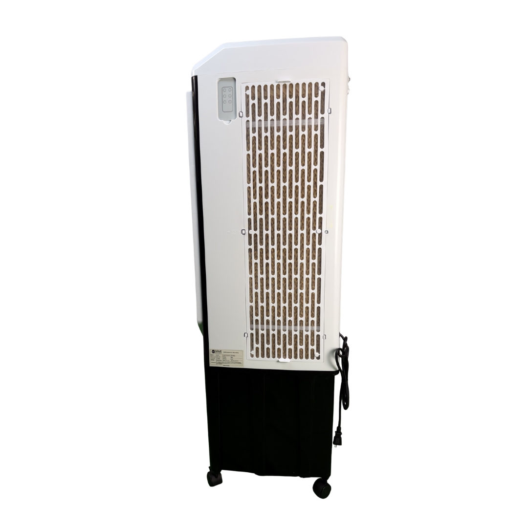 Vista trasera del AEROBREEZE 2500 con el panel evaporativo a la vista