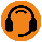 Icono de auriculares de atención al cliente