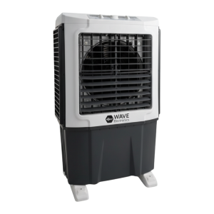 Enfriador de aire evaporativo AEROBREEZE 4000 de Wave, vista en tres cuartos